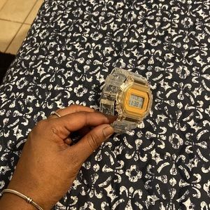 Clear Gold Digital Watch